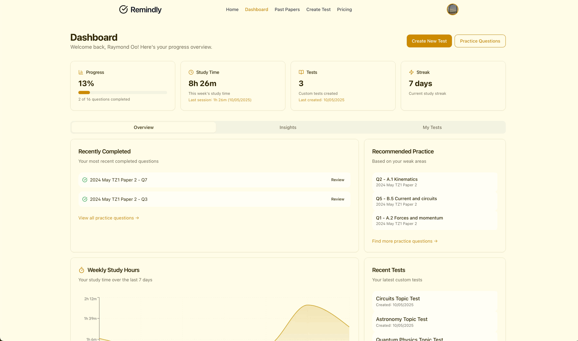 Remindly Revision, a project I'm currently working on